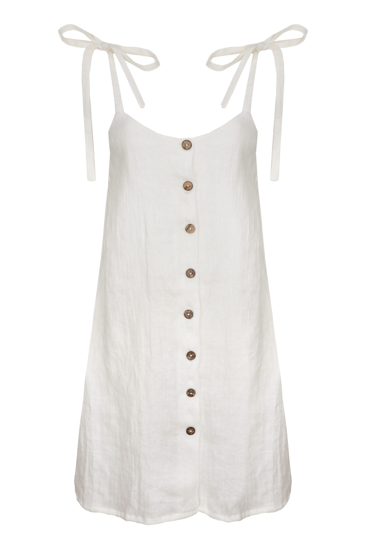 LINEN CLASSY DRESS - COCONUT