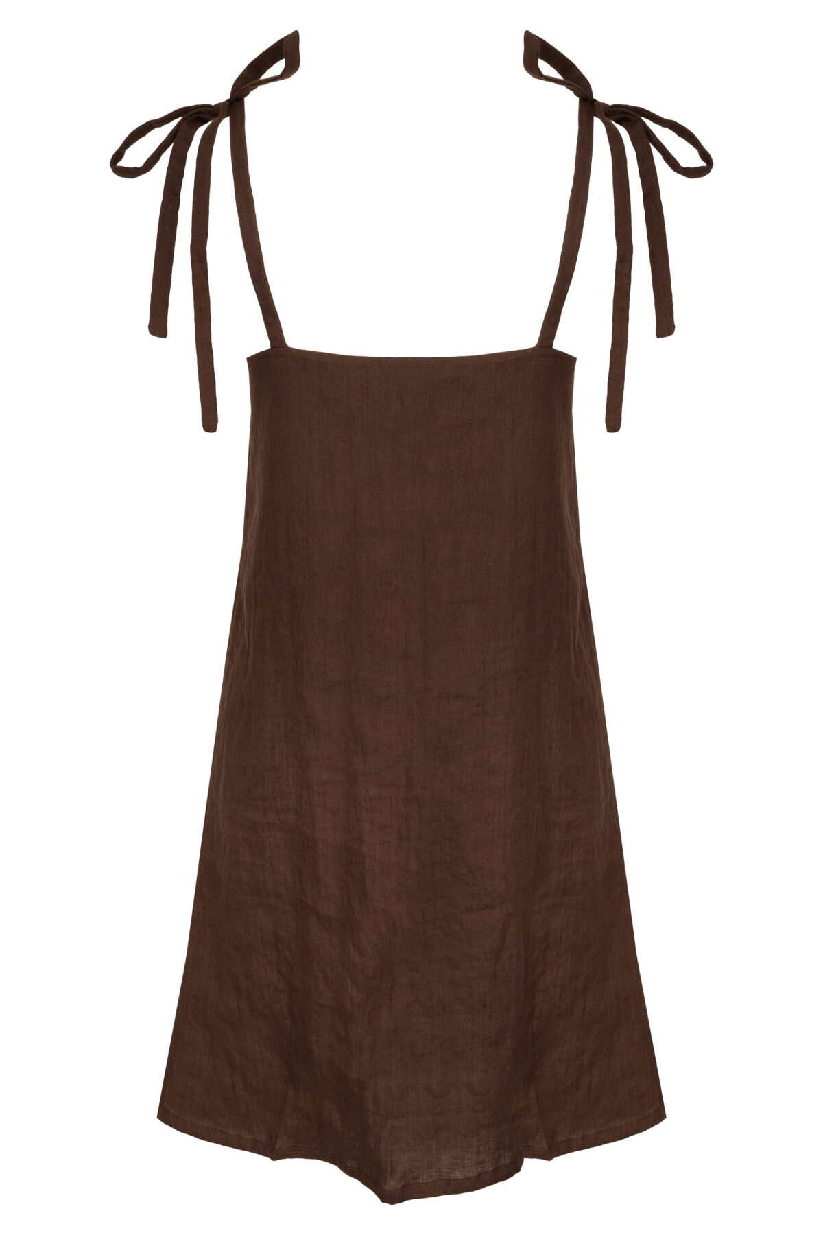 LINEN CLASSY DRESS - WOOD - obrazek 2