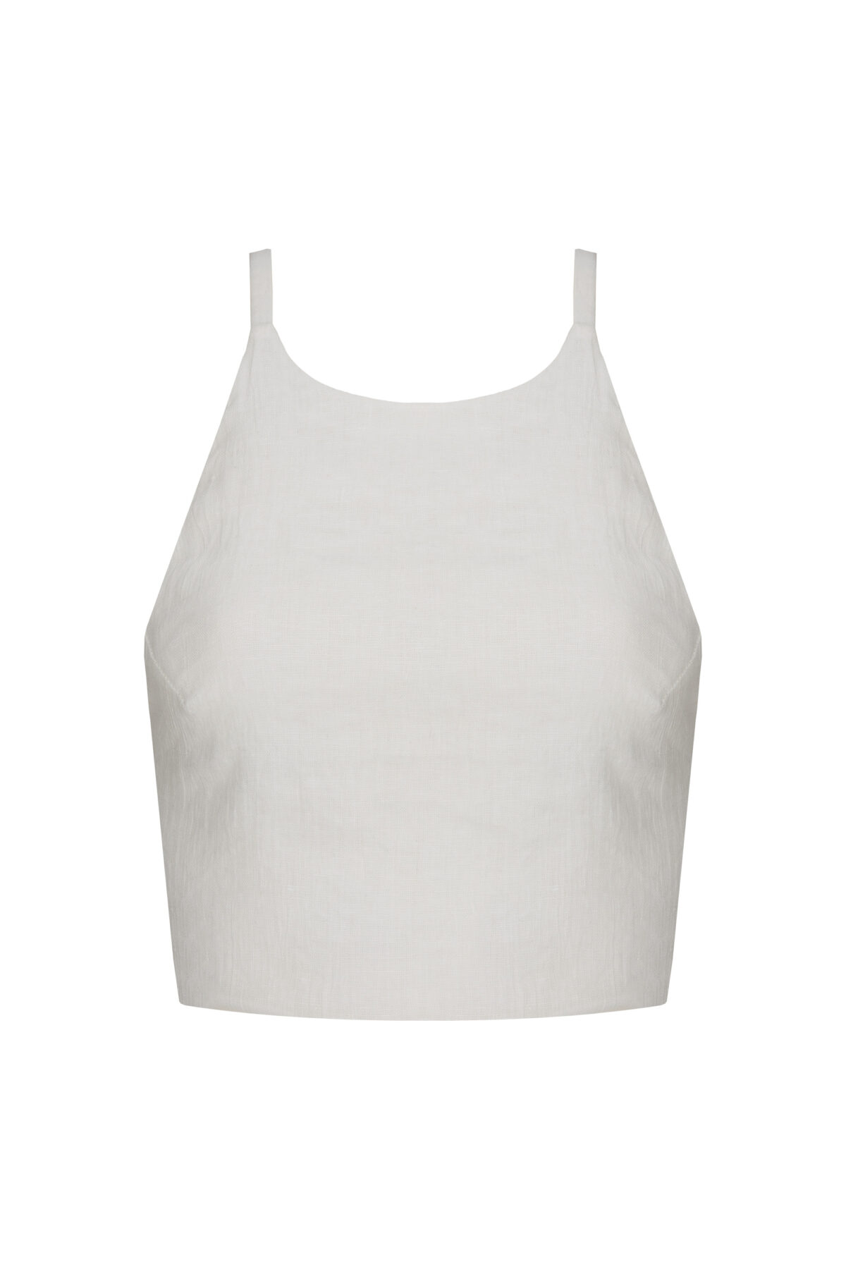 LINEN TIED UP TOP - COCONUT