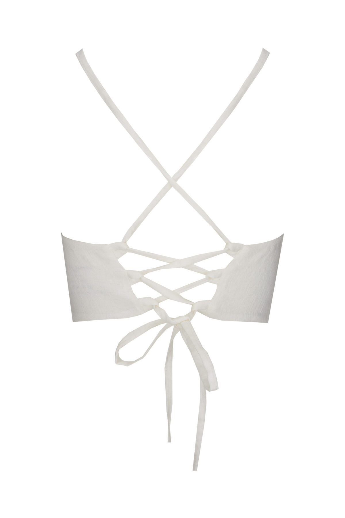 LINEN TIED UP TOP - COCONUT - obrazek 2