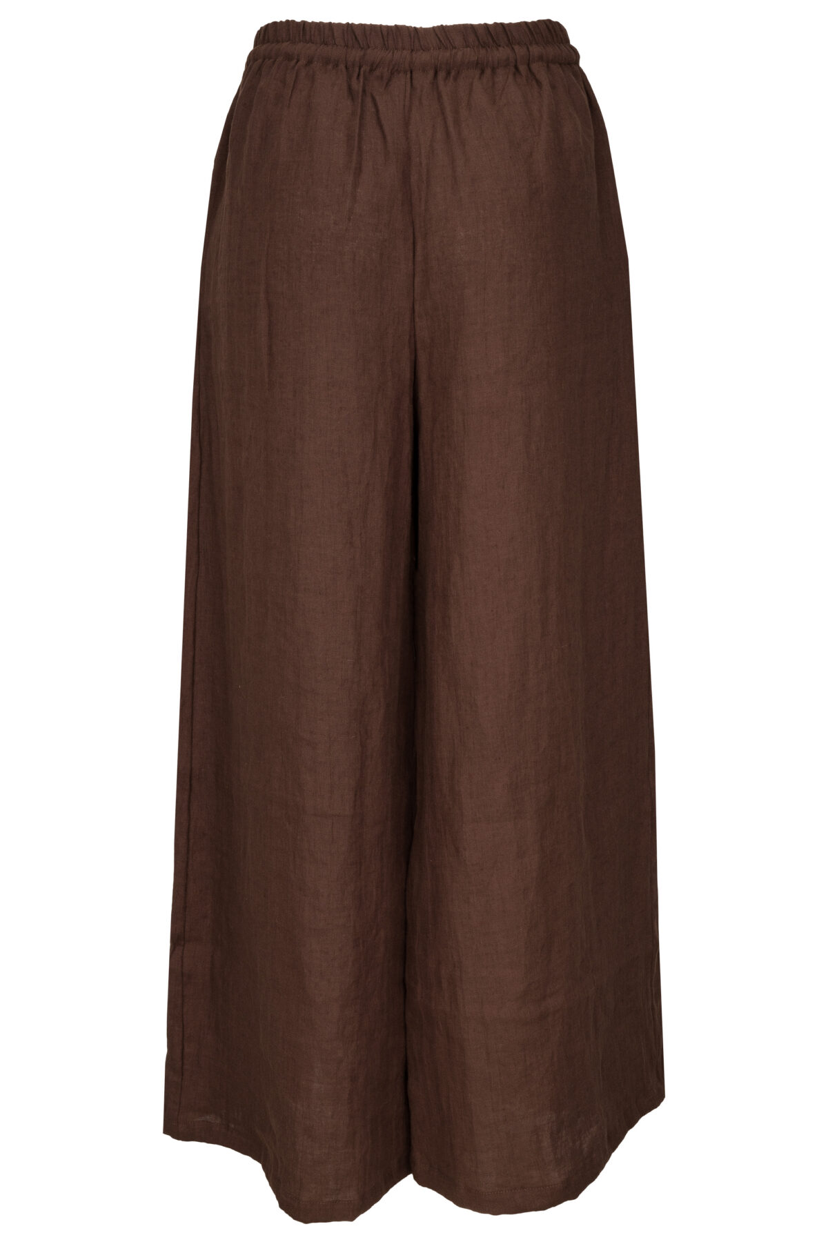 LINEN WIDE LEG PANTS - WOOD - obrazek 2