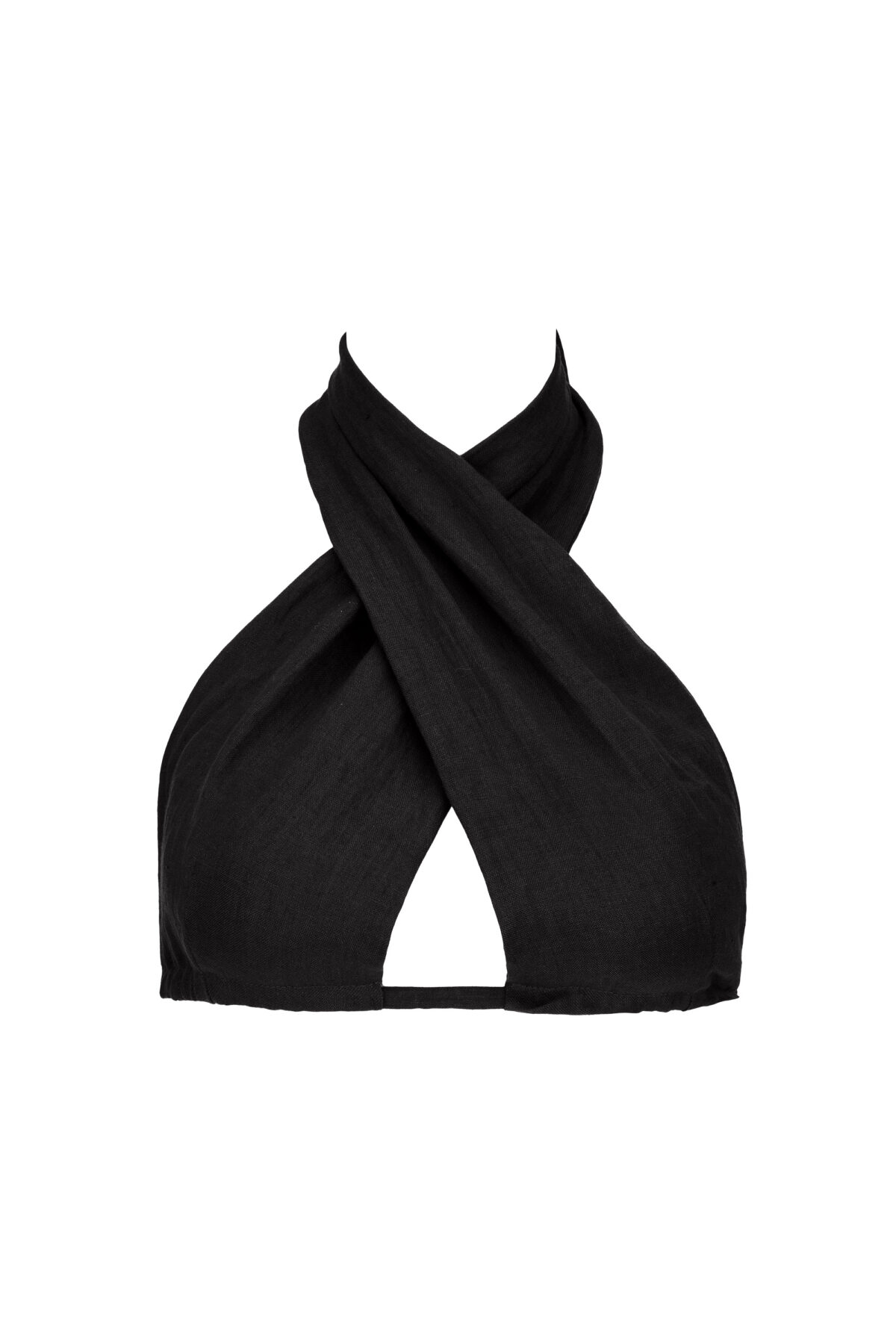 LINEN WRAP TOP 3IN1 - BLACK