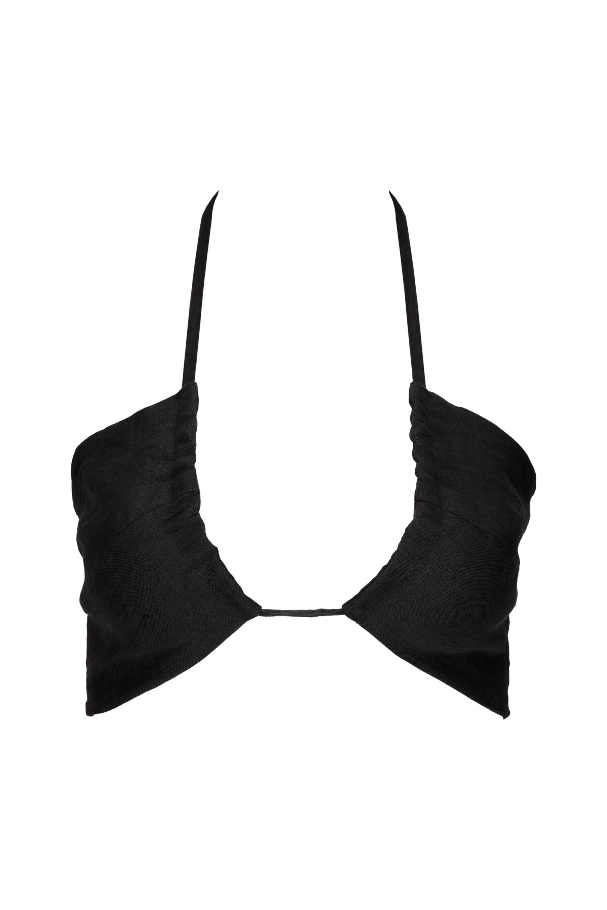 LINEN WRAP TOP 3IN1 - BLACK - obrazek 4