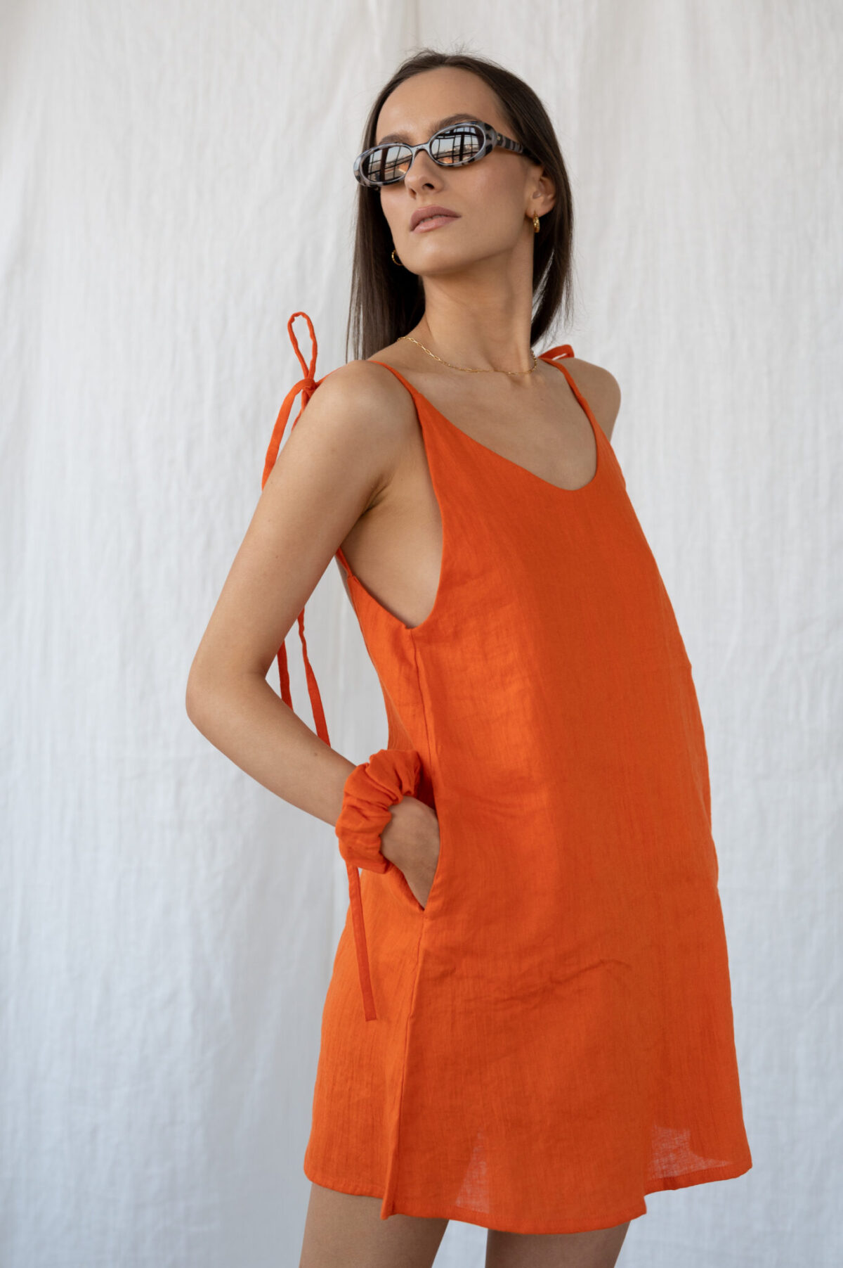 LINEN MINIMAL DRESS - JOY - obrazek 3