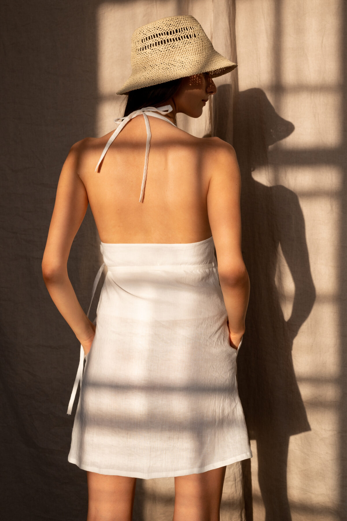 LINEN SPECIAL DRESS - COCONUT - obrazek 4