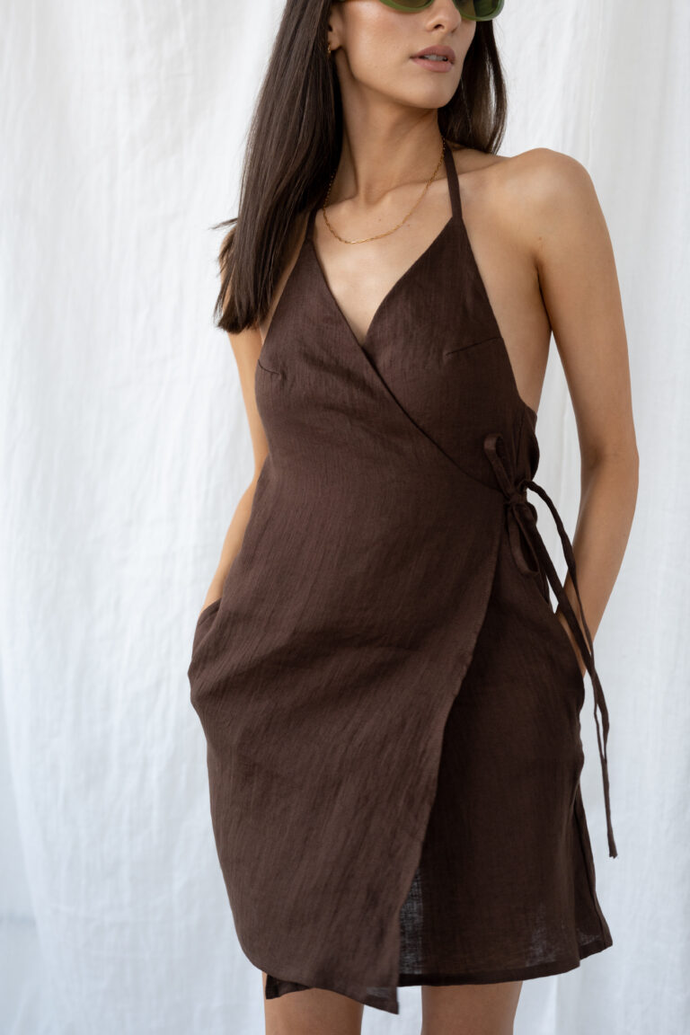 LINEN DRESS - NATURAL - KORNELIARATAJ