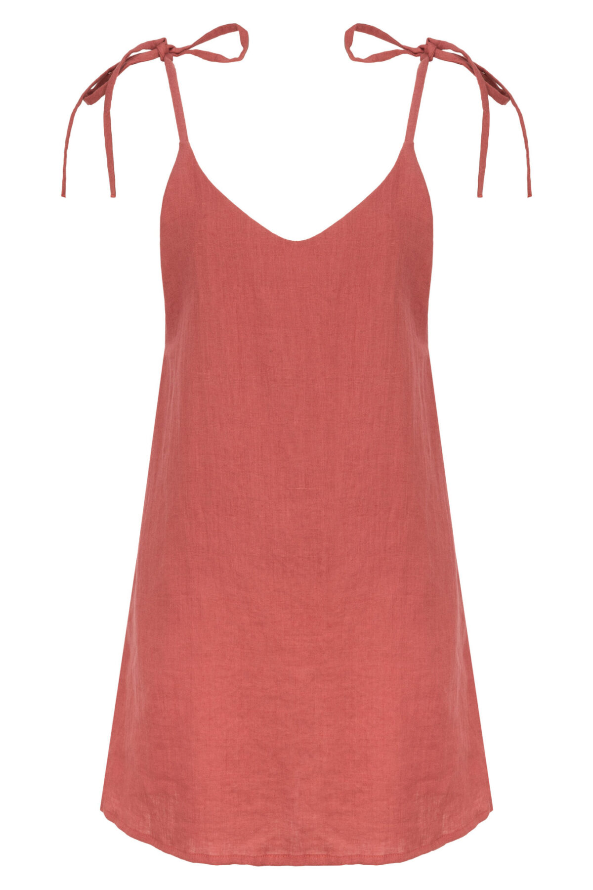 LINEN MINIMAL DRESS - GUAVA