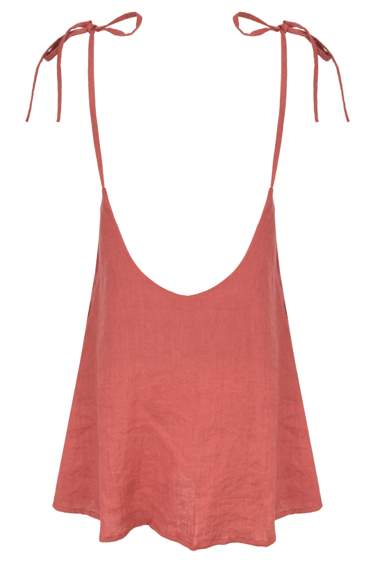 LINEN MINIMAL DRESS - GUAVA - obrazek 2