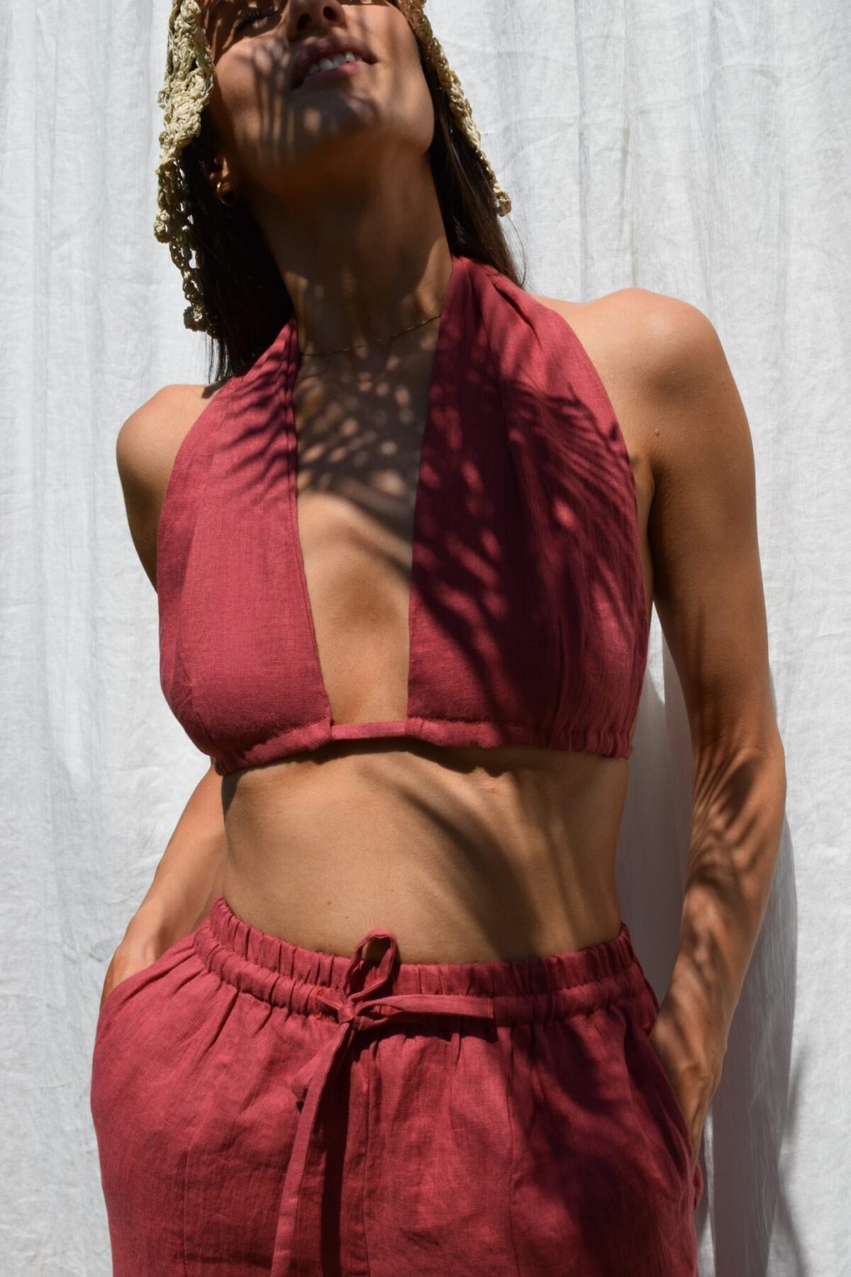 LINEN WRAP TOP 3IN1 - GUAVA - obrazek 8