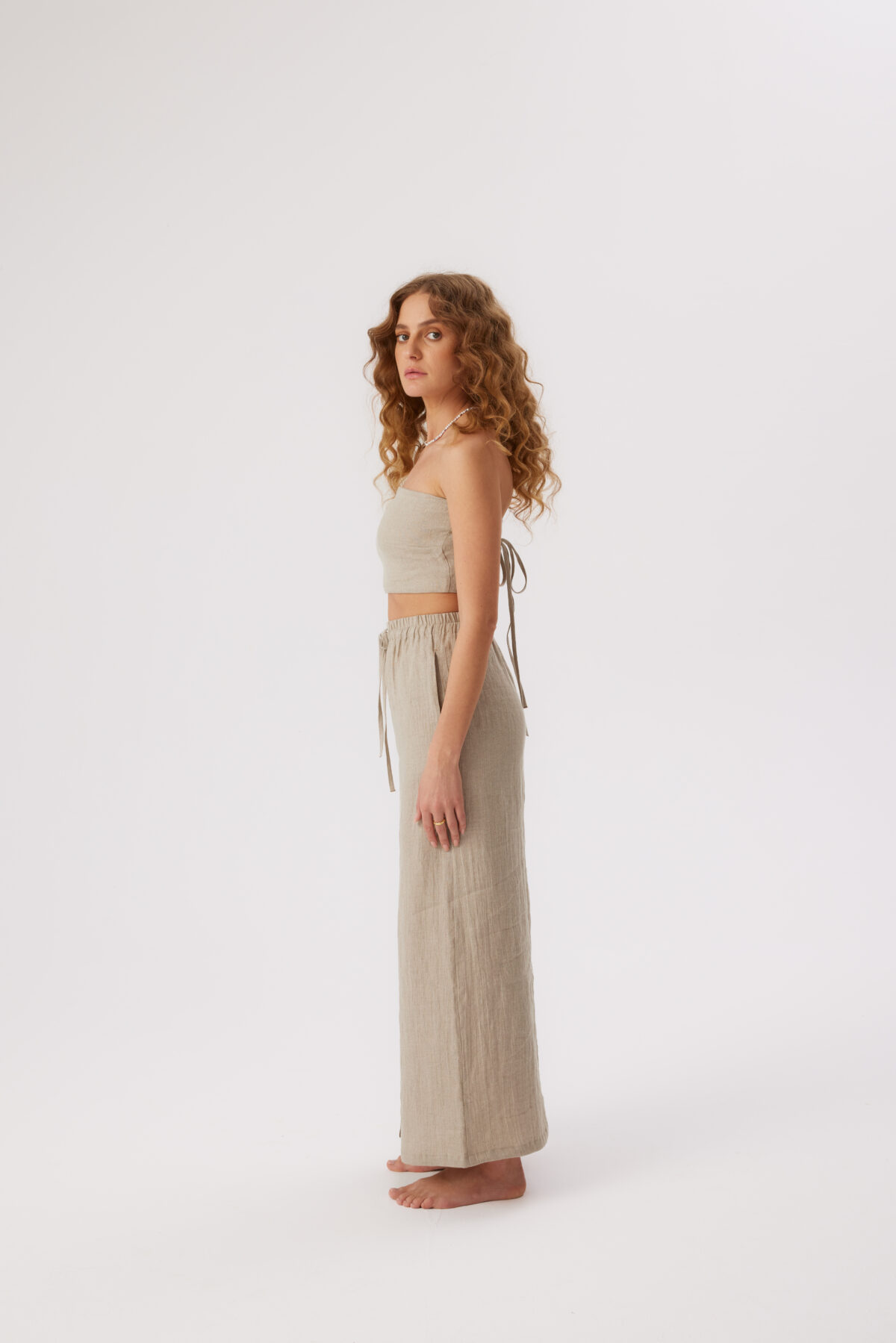 Lniana spódnica maxi Natural - obrazek 3