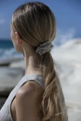 Lniana gumka scrunchie naturalny len