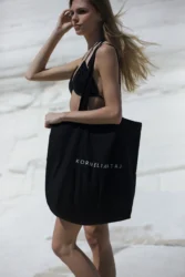 Bawełniana torba czarna z logo KR