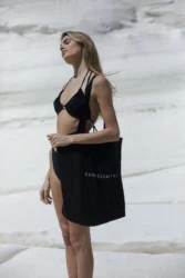 Bawełniana torba czarna z logo KR