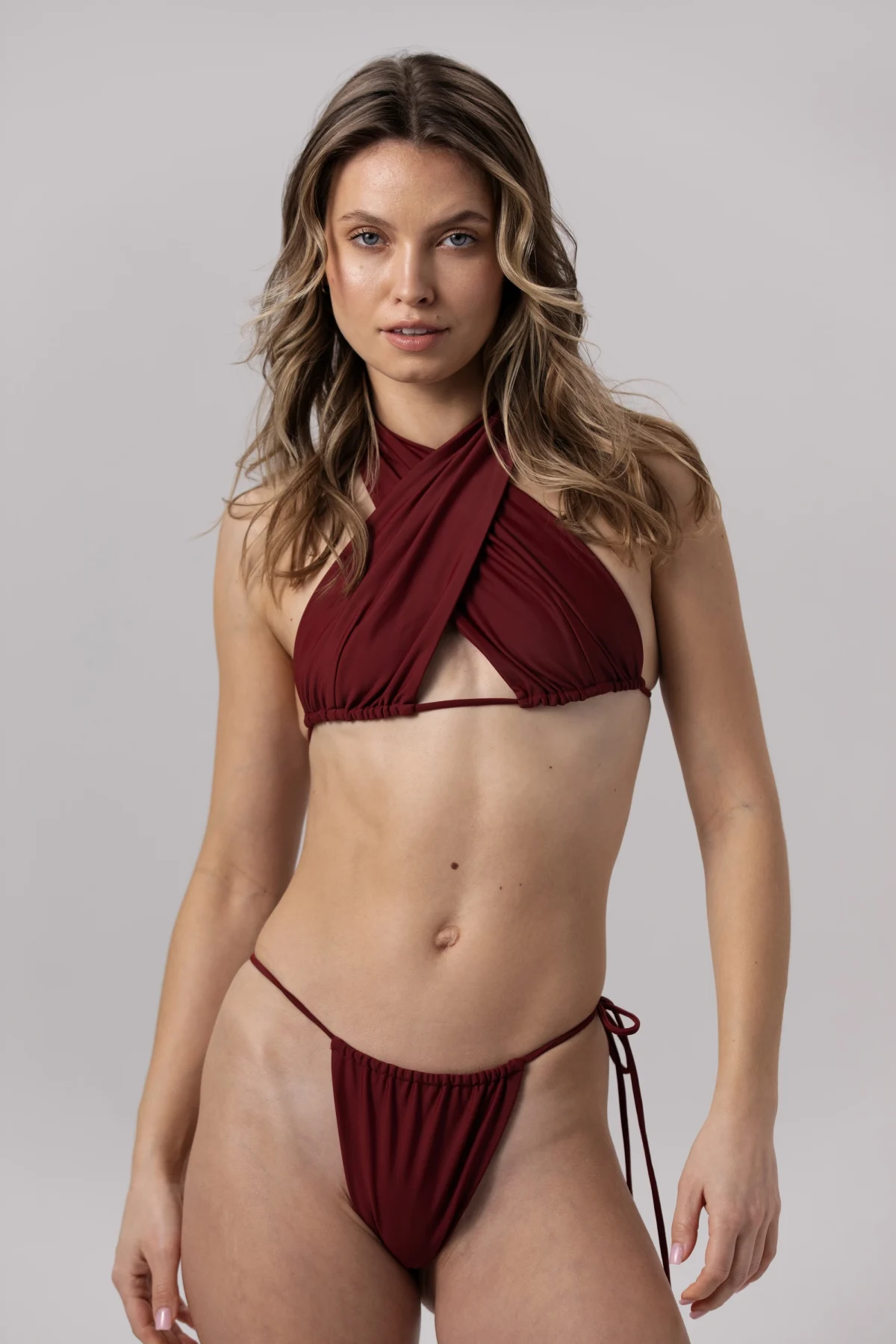 Asymmetrical - dol stroju kapielowego Burgundy