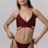 Cross Body - gora stroju kapielowego Burgundy