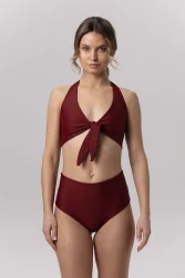 High Waist - dol stroju kapielowego Burgundy