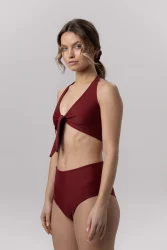 High Waist - dol stroju kapielowego Burgundy