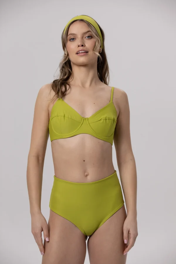 High Waist - dol stroju kapielowego Lime
