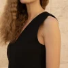 Lniana bluzka V Harmony - Black