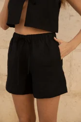 Lniane szorty Ease - Black