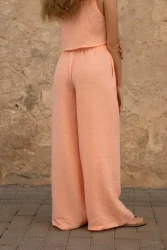 Lniane spodnie Essence - Peachy Rose