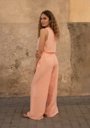 Lniane spodnie Essence - Peachy Rose