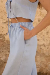 Lniane spodnie Essence - Sky Blue