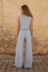 Lniane spodnie Essence - Sky Blue