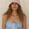Kapelusz Bucket - Sky Blue & Peachy Rose