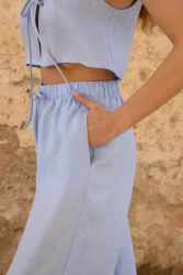 Lniane spodnie Essence - Sky Blue