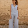 Lniane spodnie Essence - Sky Blue